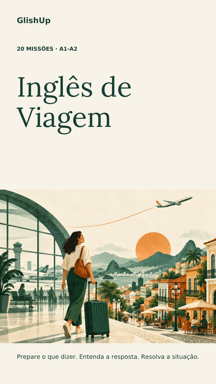 Capa: Inglês de Viagem em 20 Missões